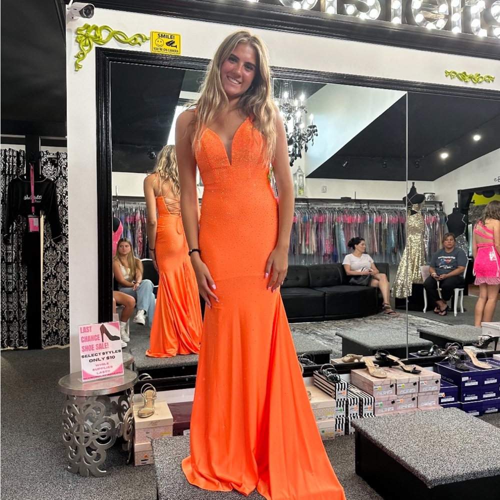 Sherri Hill Vibrant Orange Prom Dress